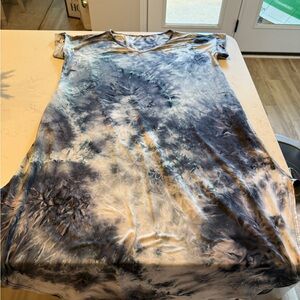 Entro Blue and Gray Tie-Dye Dress with Pockets!